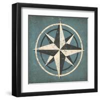 Nautical Compass Blue-Ryan Fowler-Framed Art Print