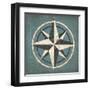 Nautical Compass Blue-Ryan Fowler-Framed Art Print