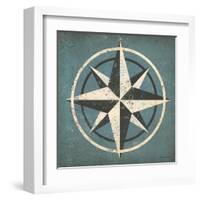 Nautical Compass Blue-Ryan Fowler-Framed Art Print