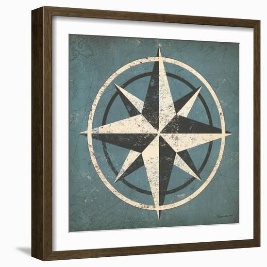 Nautical Compass Blue-Ryan Fowler-Framed Art Print