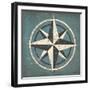 Nautical Compass Blue-Ryan Fowler-Framed Art Print