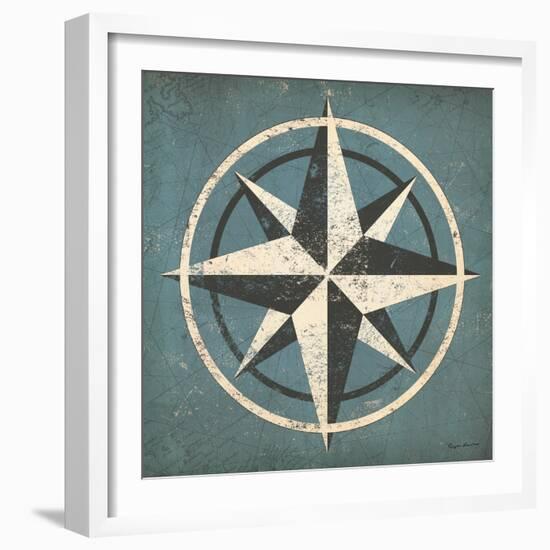 Nautical Compass Blue-Ryan Fowler-Framed Art Print