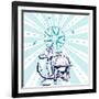 Nautical Compass-null-Framed Giclee Print