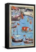 Nautical Festival before Sultan Ahmed III (1673-1736) from 'Surname' by Vehbi, C.1720-Levni-Framed Stretched Canvas