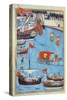 Nautical Festival before Sultan Ahmed III (1673-1736) from 'Surname' by Vehbi, C.1720-Levni-Stretched Canvas