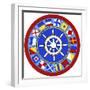 Nautical Flags Circle-Geraldine Aikman-Framed Giclee Print