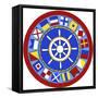 Nautical Flags Circle-Geraldine Aikman-Framed Stretched Canvas