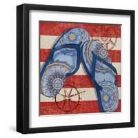 Nautical Flip Flops II-Paul Brent-Framed Art Print