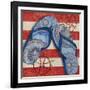 Nautical Flip Flops II-Paul Brent-Framed Art Print