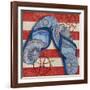 Nautical Flip Flops II-Paul Brent-Framed Art Print