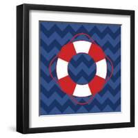 Nautical Life Preserver-N. Harbick-Framed Art Print