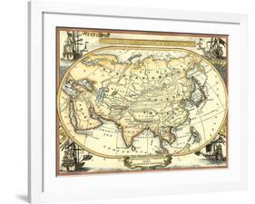 Nautical Map of Asia-Vision Studio-Framed Art Print