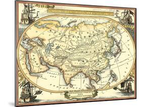 Nautical Map of Asia-Vision Studio-Mounted Art Print