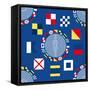 Nautical Navigation Pattern IIA-Andi Metz-Framed Stretched Canvas