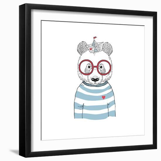 Nautical Panda Sailor-Olga_Angelloz-Framed Premium Giclee Print