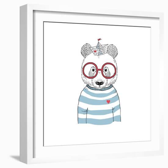 Nautical Panda Sailor-Olga_Angelloz-Framed Premium Giclee Print
