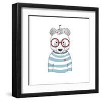 Nautical Panda Sailor-Olga_Angelloz-Framed Art Print