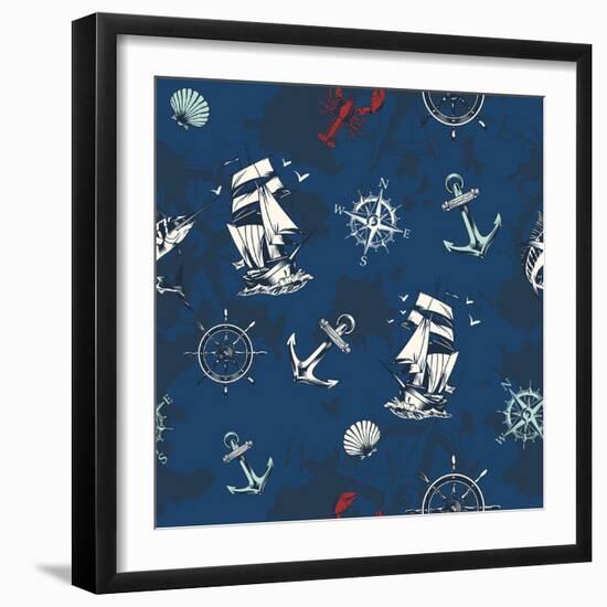 Nautical Pattern-Kimberly Allen-Framed Art Print