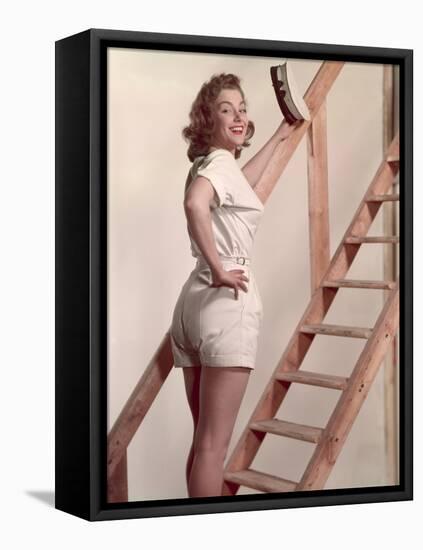 Nautical Pin-Up, Shorts-Charles Woof-Framed Stretched Canvas