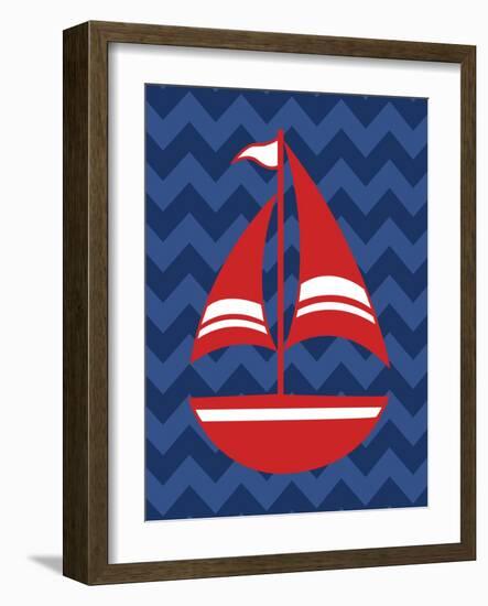 Nautical Sailboat-N. Harbick-Framed Art Print