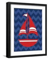 Nautical Sailboat-N. Harbick-Framed Art Print