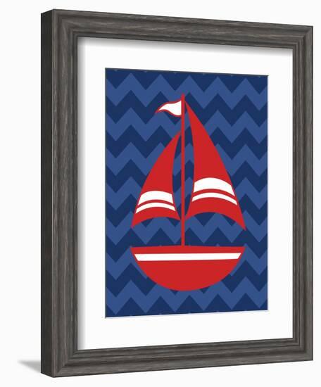 Nautical Sailboat-N. Harbick-Framed Art Print