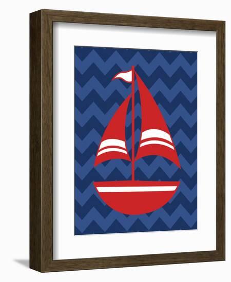 Nautical Sailboat-N. Harbick-Framed Art Print