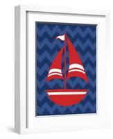 Nautical Sailboat-N. Harbick-Framed Art Print