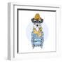 Nautical Schnauzer Dog Sailor-Olga_Angelloz-Framed Art Print