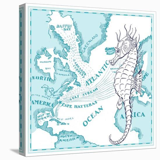 Nautical Seahorse-null-Stretched Canvas