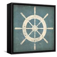 Nautical Shipwheel Blue-Ryan Fowler-Framed Stretched Canvas