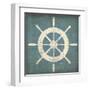 Nautical Shipwheel Blue-Ryan Fowler-Framed Art Print