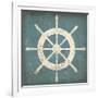 Nautical Shipwheel Blue-Ryan Fowler-Framed Art Print