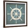 Nautical Shipwheel Blue-Ryan Fowler-Framed Art Print