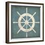 Nautical Shipwheel Blue-Ryan Fowler-Framed Art Print