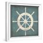 Nautical Shipwheel Blue-Ryan Fowler-Framed Art Print