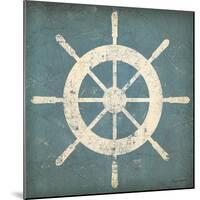 Nautical Shipwheel Blue-Ryan Fowler-Mounted Art Print