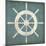 Nautical Shipwheel Blue-Ryan Fowler-Mounted Art Print