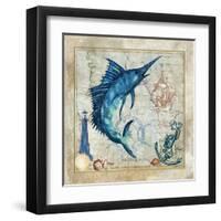 Nautical Swordfish-Jill Meyer-Framed Art Print