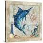 Nautical Swordfish-Jill Meyer-Stretched Canvas