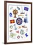 Nautical Theme Icons-Geraldine Aikman-Framed Giclee Print