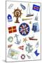 Nautical Theme Icons-Geraldine Aikman-Mounted Giclee Print