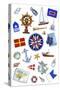 Nautical Theme Icons-Geraldine Aikman-Stretched Canvas