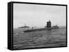Nautilus' Submarine in Harbor Returning from Historic Trip under Polar Ice Cap. with Crew-Carl Mydans-Framed Stretched Canvas