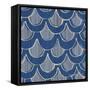 NauWaves2A    blue, pattern, nautical-Robbin Rawlings-Framed Stretched Canvas