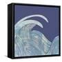 NauWaves3    blue, seascape, wave, nautical-Robbin Rawlings-Framed Stretched Canvas