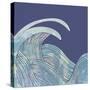 NauWaves3    blue, seascape, wave, nautical-Robbin Rawlings-Stretched Canvas