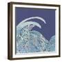 NauWaves3    blue, seascape, wave, nautical-Robbin Rawlings-Framed Art Print