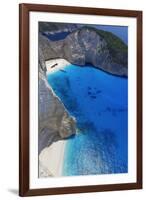 Navagio Beach and Shipwreck at Smugglers Cove on the Coast of Zakynthos-Sakis Papadopoulos-Framed Photographic Print