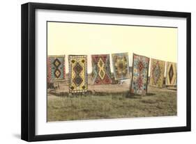 Navajo Blankets on Display-null-Framed Art Print
